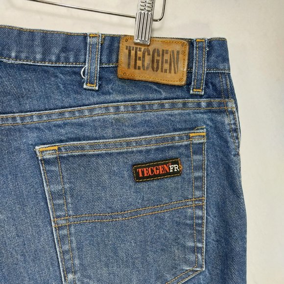 TECGEN FR Jeans Men 38x32 Blue Fire Flame Resistant 2112 Work Heavy Denim - Picture 4 of 14